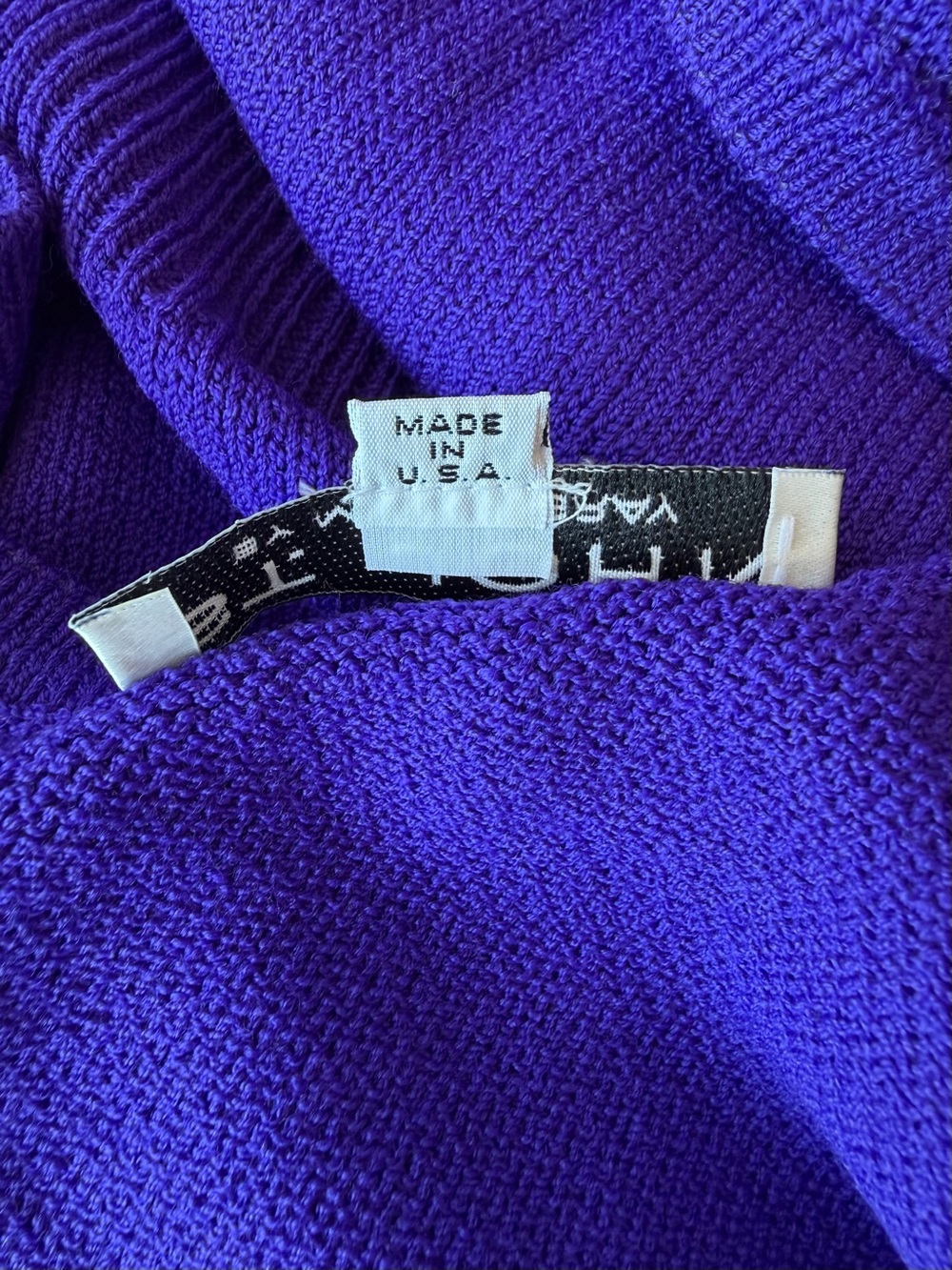 St. John by Marie Gray blue purple Santana knit sleeveless tank top shell Small - Picture 4 of 5